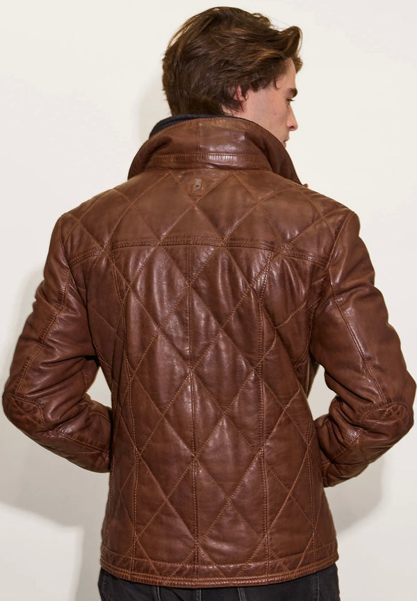 Men’s Quilted Leather Coat