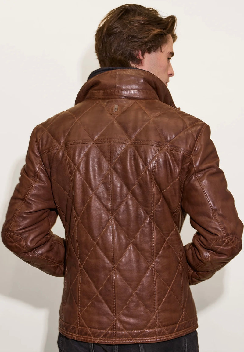 Men’s Quilted Leather Coat