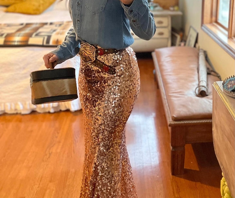 The Maxi Sequin skirt