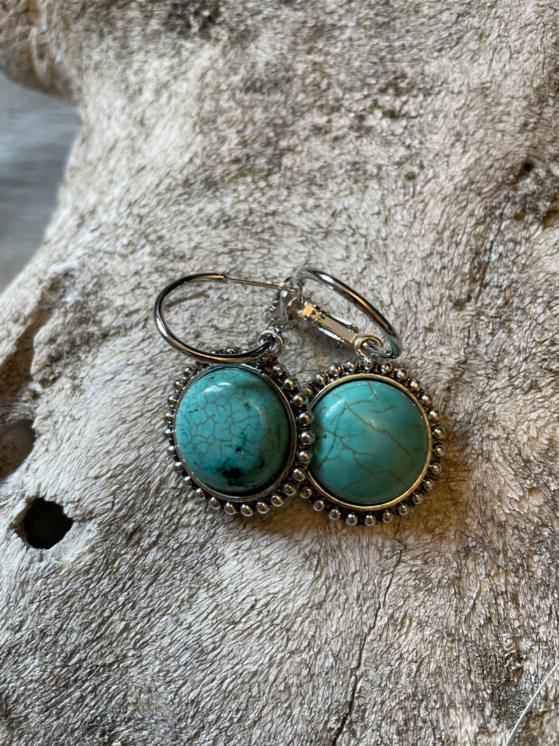 Turquoise Button Earings