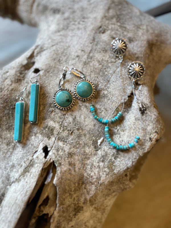 Turquoise Button Earings